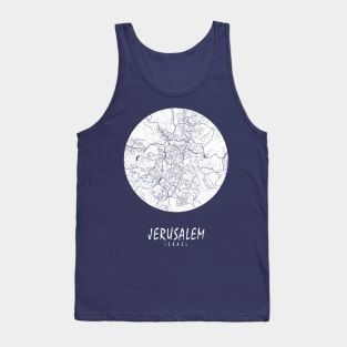 Jerusalem, Israel City Map - Full Moon Tank Top